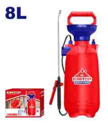 Professional 8L Pressure Sprayer - 2.5BAR Aluminum Pump Safety Valve 1.2m Hose Stainless Lance Color Box Packed Garden Equipment